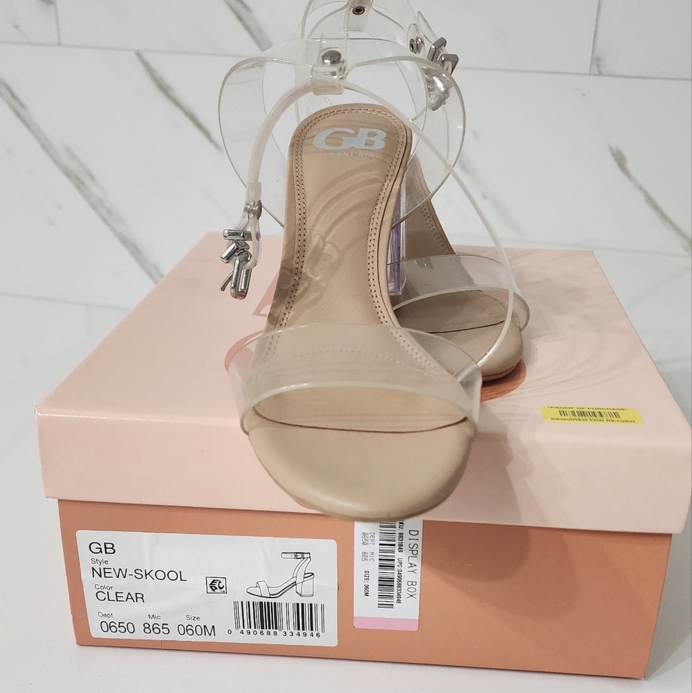 NWT-Clear Heeled Sandals